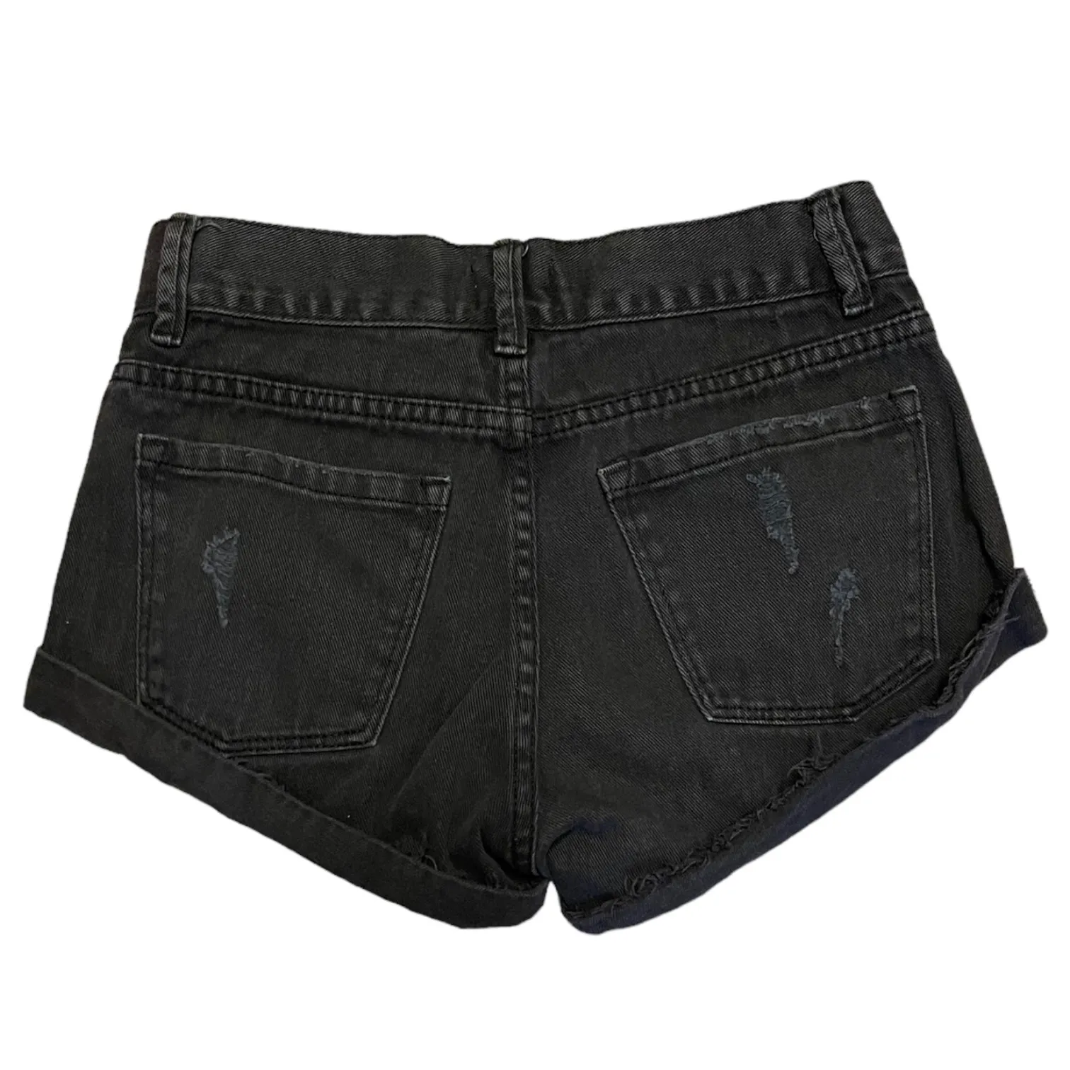 Amuse Society Black Denim Jean Shorts Size 24" - Image 2