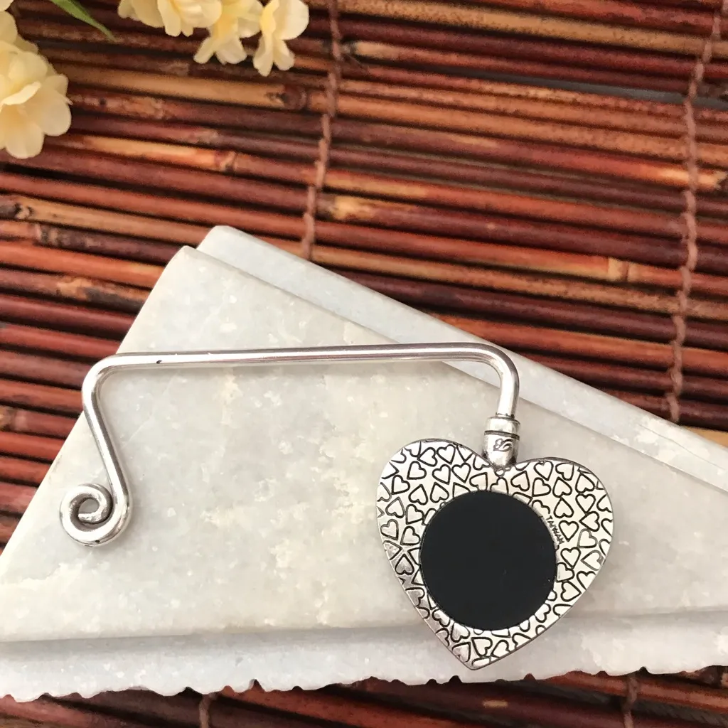 Brighton Rhinestone Heart Handbag Purse Hook - Image 6