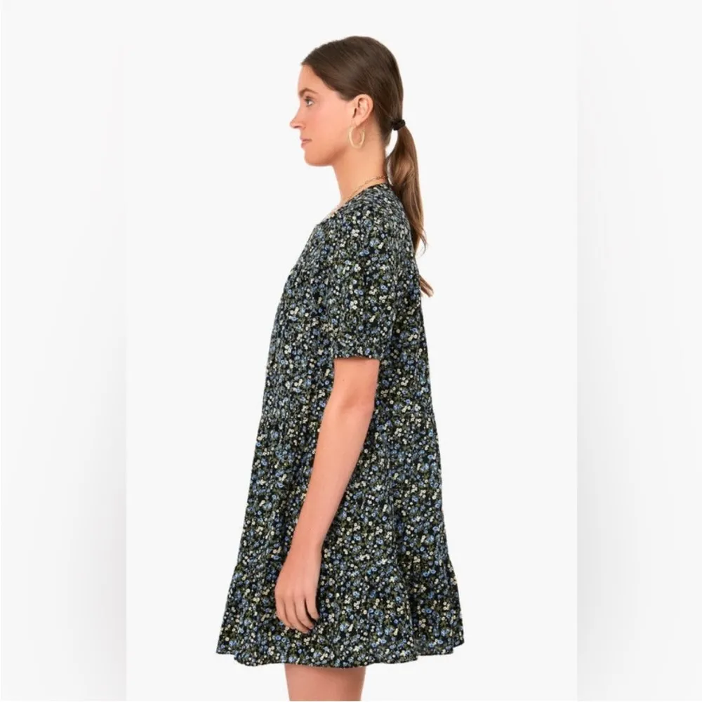 Hyacinth House Quinn Tiered Mini Dress in Black Floral Tuckernuck - Image 3