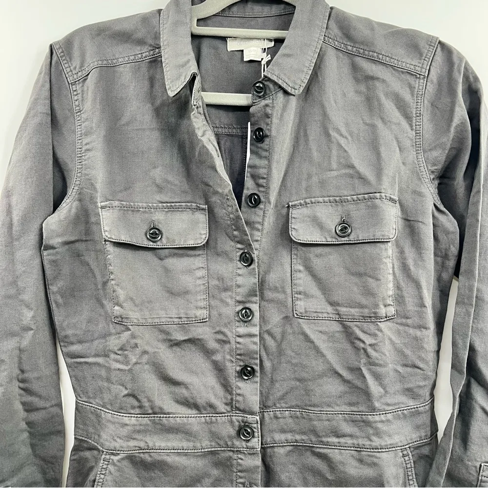 Outerknown Long Sleeve Cotton Linen Blend S.E.A. Suit Jumpsuit Sz XS Storm Grey Gray - Image 2