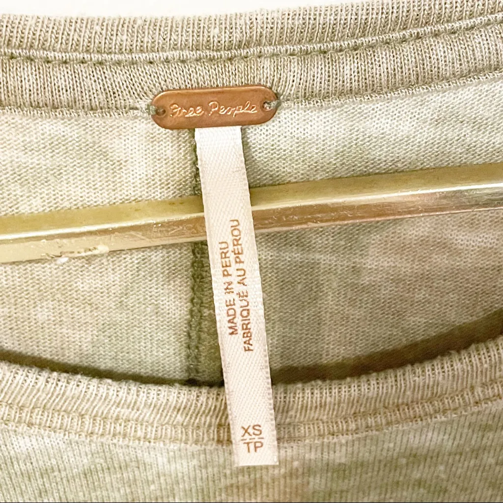 Free People Size XS Green Camouflage Tourist Crewneck Short Sleeve Tshirt - Image 4