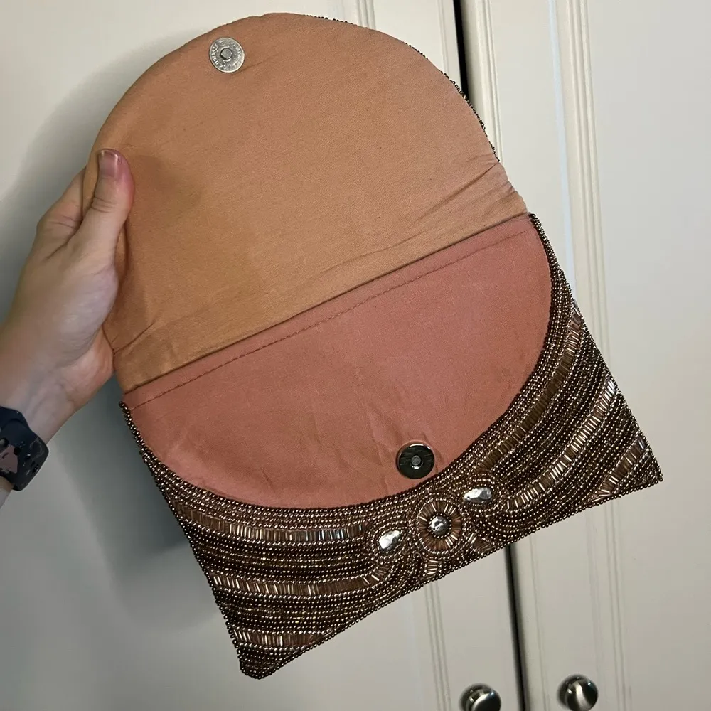 Glass Beaded Formal Bag Gold - Image 3