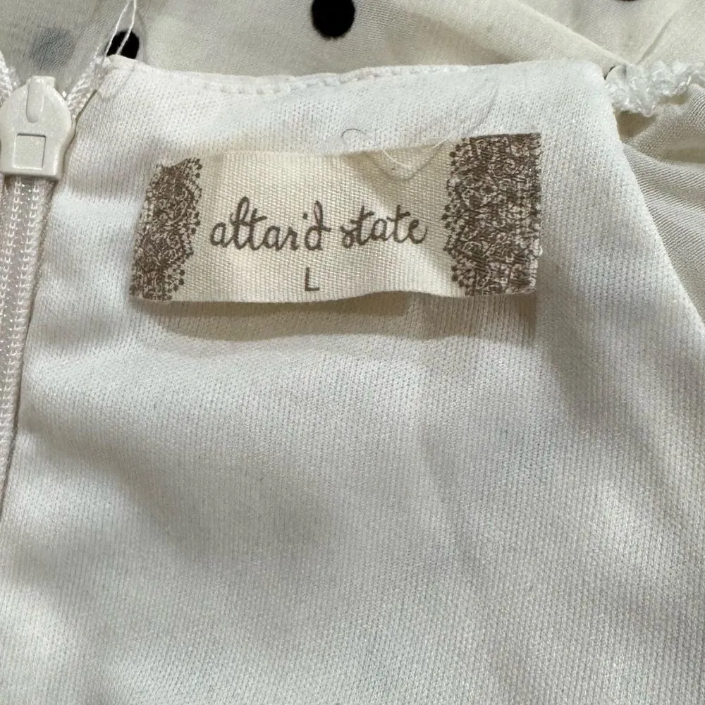 Altar’d State Polka Dot Babydoll Lined Dress Women’s Large - Image 3