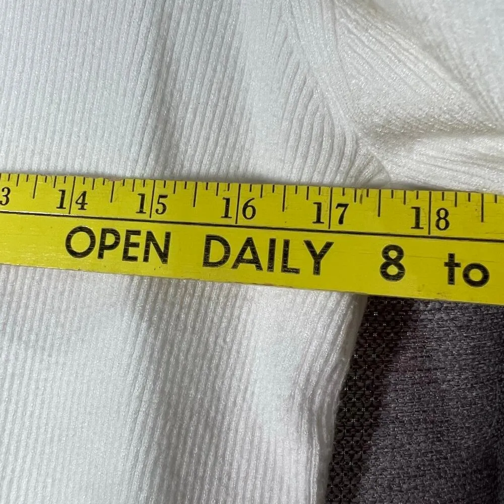 Karl Lagerfeld Knit Long Sleeve Sweater Jumper with Gold Button Detail White XL - Image 6