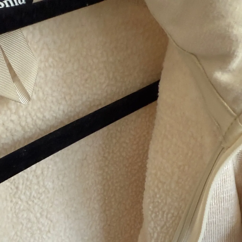 Patagonia Women‎ Beige Fleece Quarter Zip Pullover Cozy Warm Size Small - Image 6