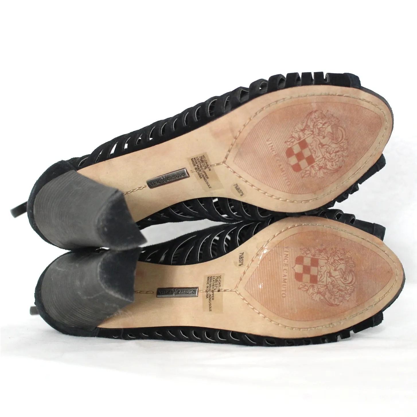 Vince Camuto Caitlyn Peep Toe Booties Size 7.5 Heel - Image 5