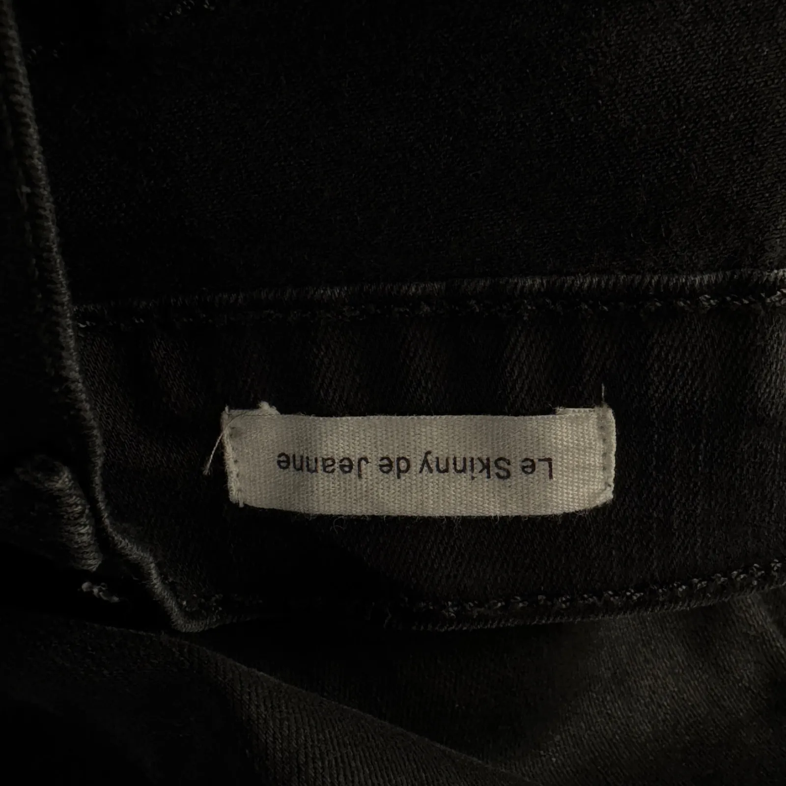 FRAME SZ 26 Le Skinny de Jeanne Jeans Noir Coated Stretch Mid-Rise Zip-Fly Black - Image 8