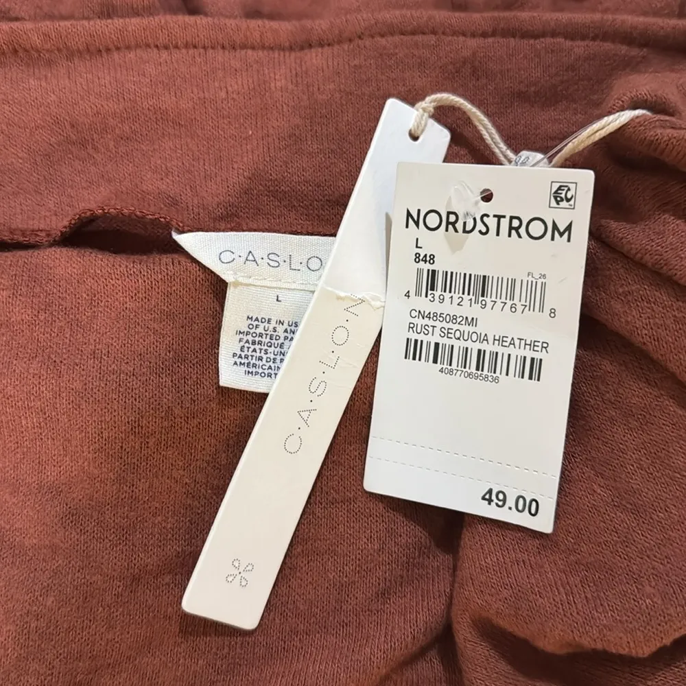 Caslon Boat Neck Long Sleeve Top - Rust Sequoia Heather Size L - Image 8