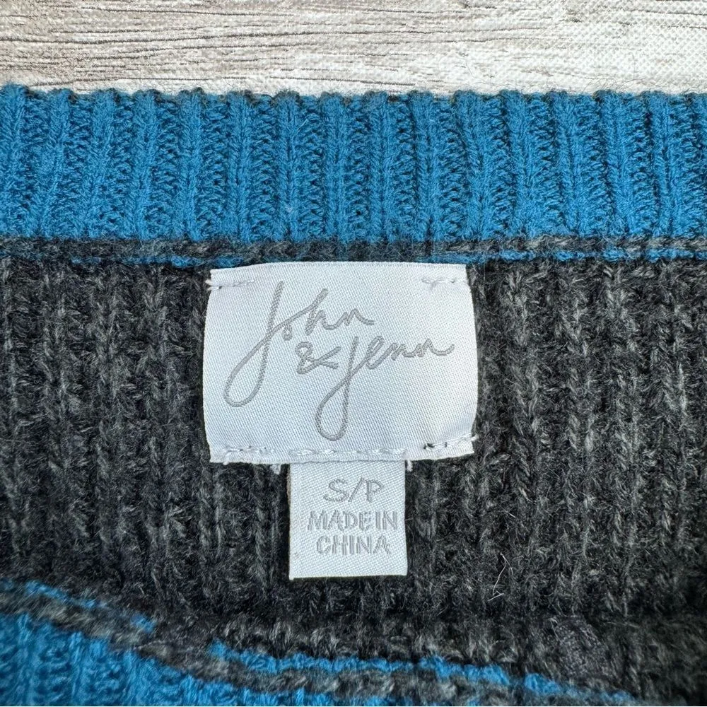 John & Jenn Womens Ribbed Long Sleeve Sweater Charcoal Grey Gray Blue S SM Small - Image 6