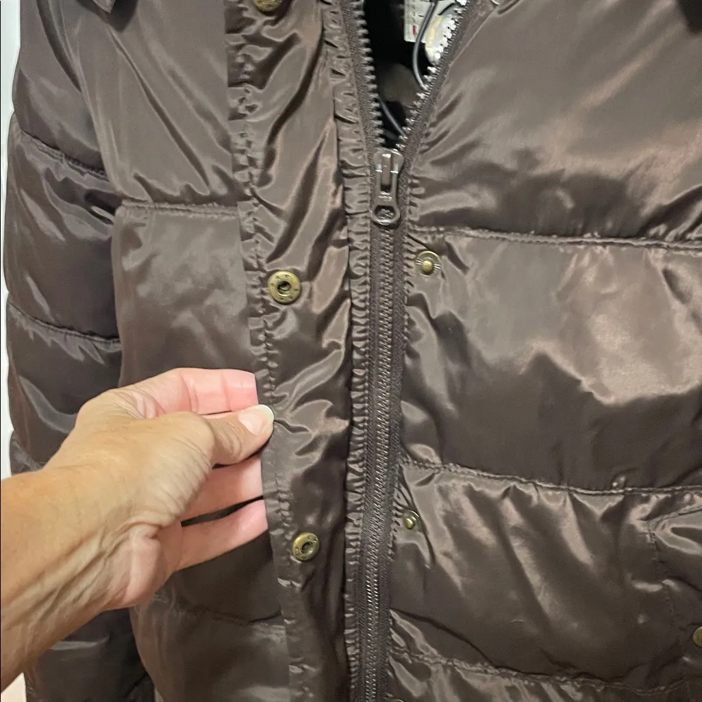 ⚓️⚓️⚓️BOGOHO⚓️⚓️⚓️Anchor Blue Chocolate Puffer Jacket with Fur Hood-small - Image 12