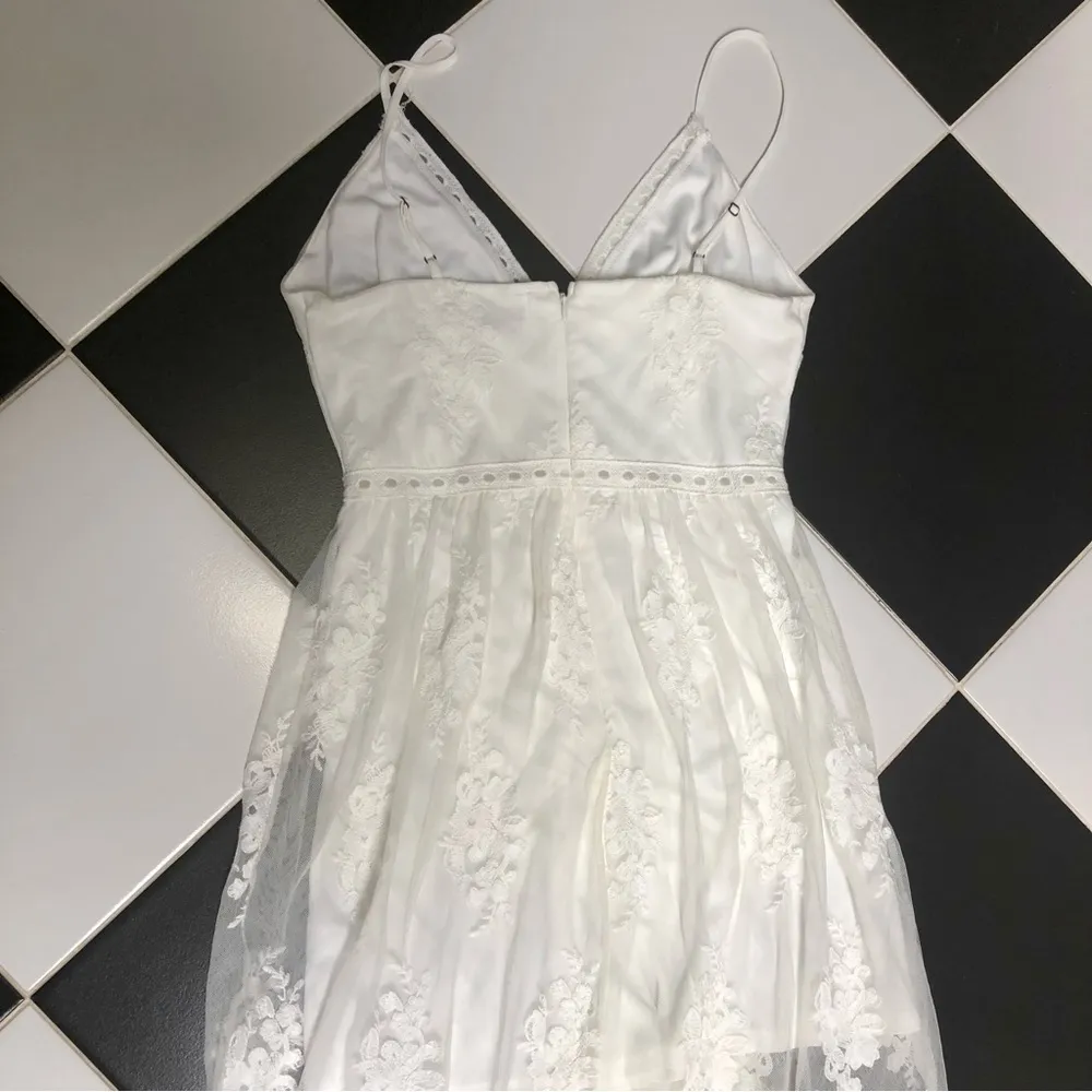 Slip Dress Maxi Spaghetti Strap Lace Overlay Embroidered Beach Bride S - Image 9