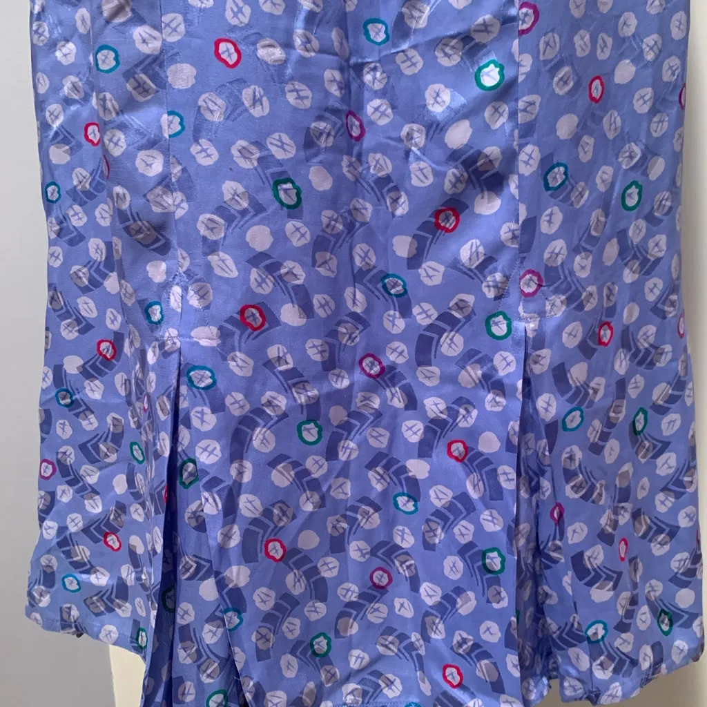 Maggy London by Jeannene Booher vintage printed periwinkle silk dress Size 12 - Image 9