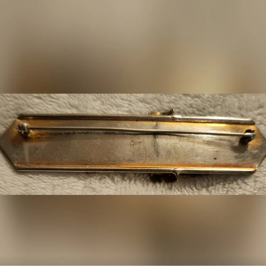 CORO Vintage 1920’s Victorian Style Floral Belt Buckle Brooch Silver - Image 5