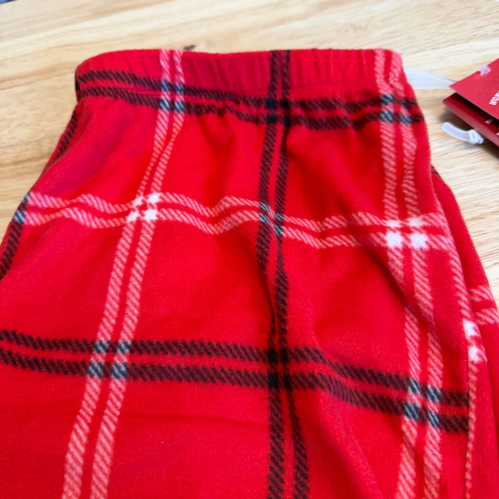 Wondershop Red Plaid Fleece Pajama Pants - Image 4