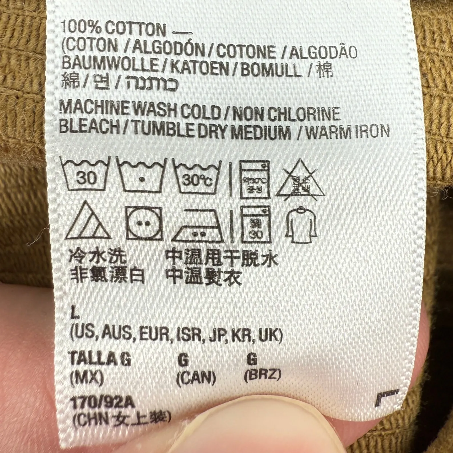 American‎ Apparel Button Front Corduroy Mini Skirt Camel Tan Women L USA Made - Image 4