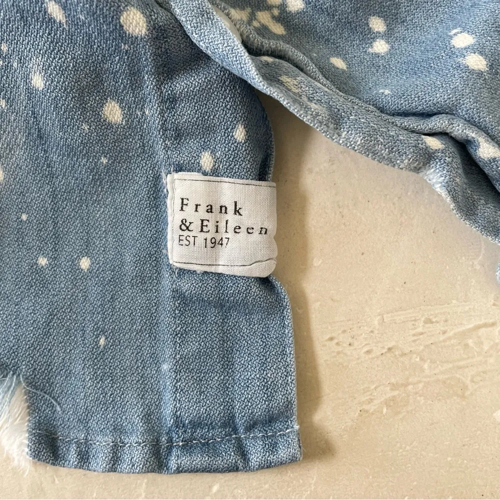 FRANK & EILEEN  Eileen Bleach Splatter Denim Button-Up Shirt Splatter Size XS - Image 12