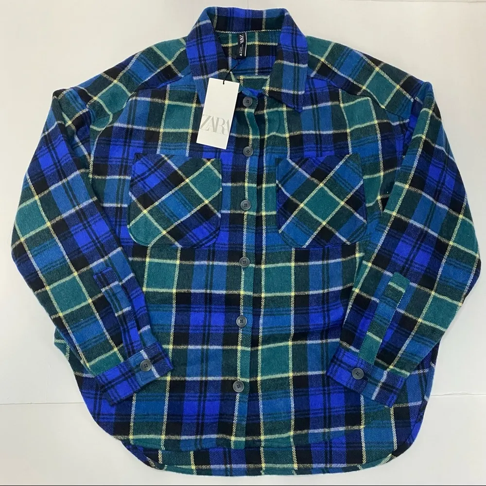 Zara Plaid Oversized Overshirt - Image 8