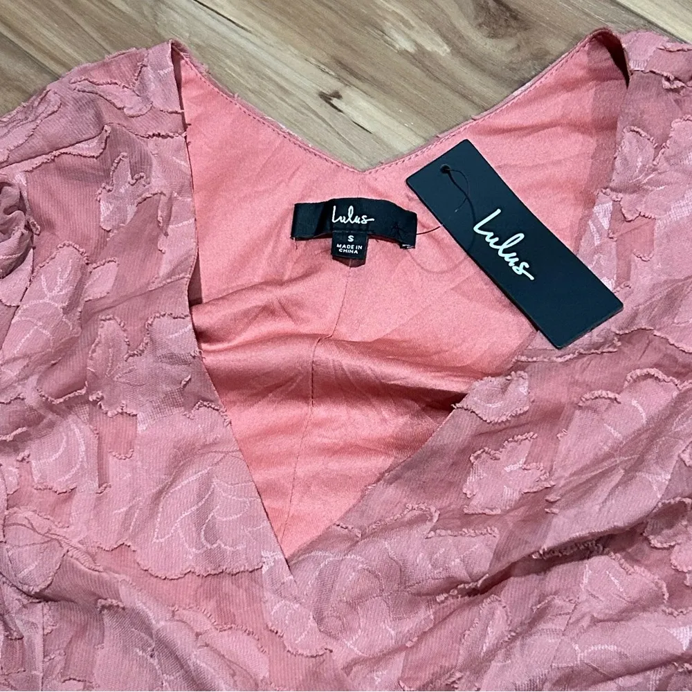 Lulu's Dusty Rose Wrap Gown with Long Sleeves Size Small NWT Pink - Image 5