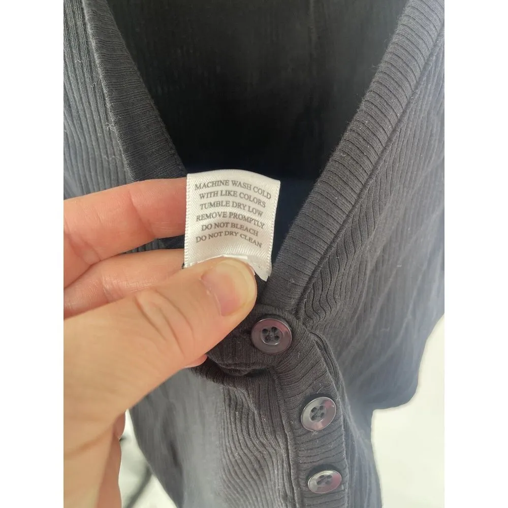 Bobi Supreme Revolve Jersey Tied Waist V‎ Neck Black Jumpsuit Size XS Ribbed - Image 8