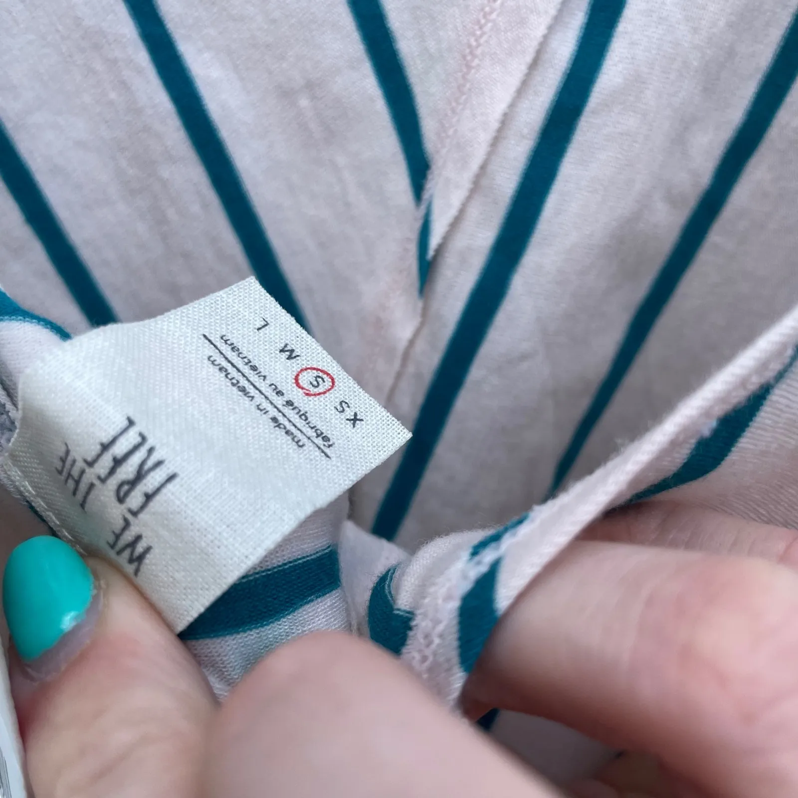 Free People Striped Tank Top Sleeveless Open Back Casual Pink green  Size S - Image 4