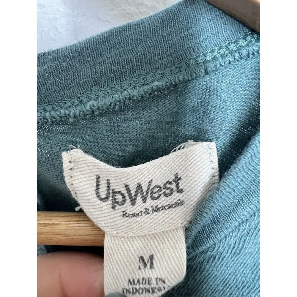 UpWest Cotton Slub Romper Medium Short Sleeves Green - Image 2