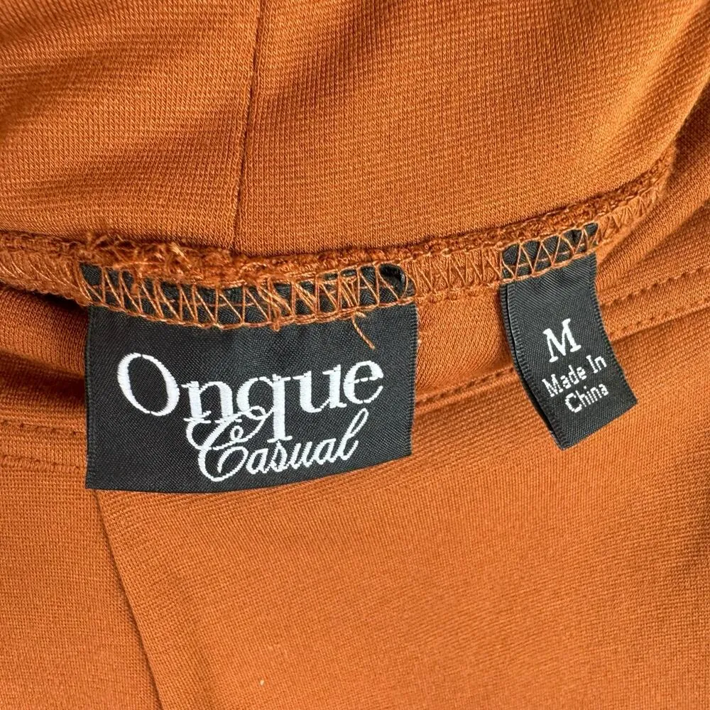 Onque Casual Burnt Orange Straight Leg Lightweight Stretchy Pull On Pants Size M Size M - Image 4