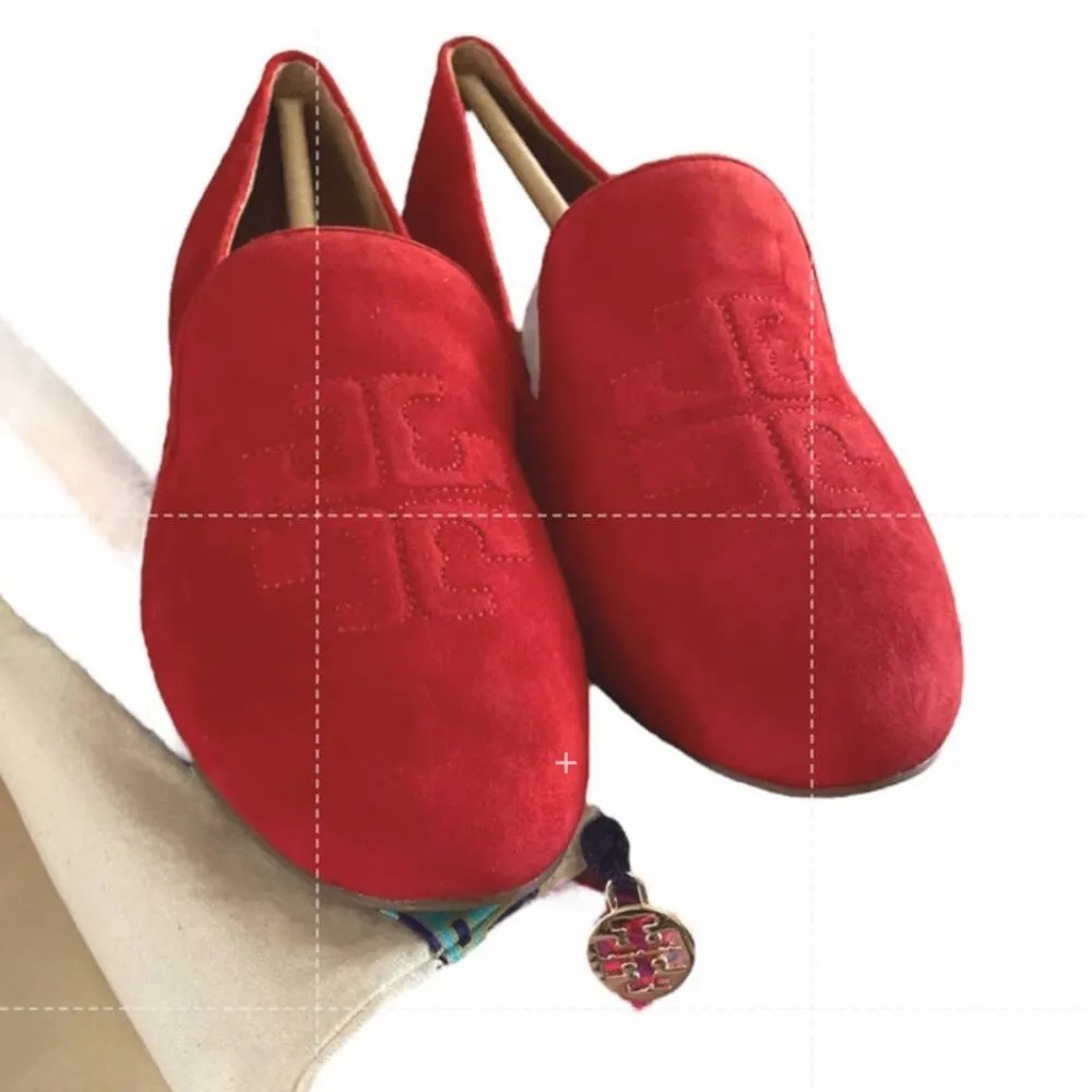 Tory BURCH Ruby Smoking Slipper In Triple Red US 6.5 NIB - Image 7