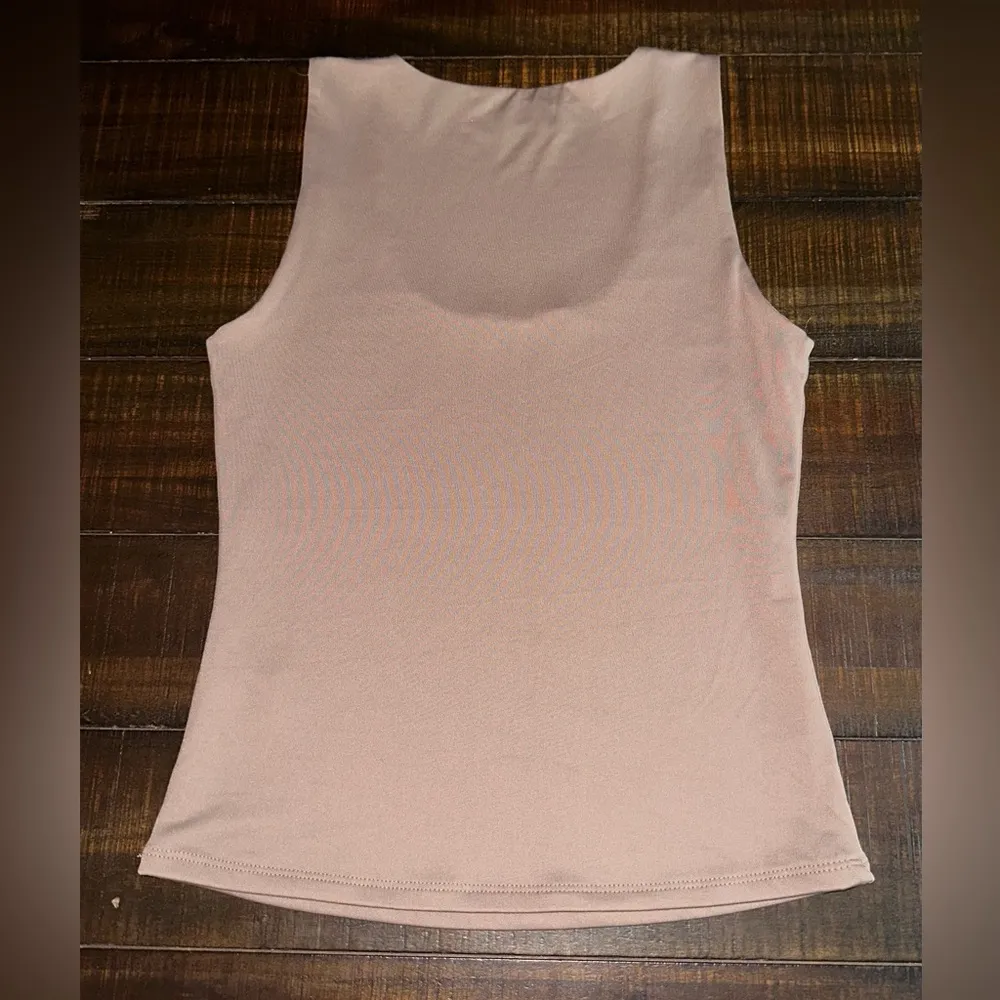 Workshop Republic Clothing Taupe Brown Fitted Sleeveless Tank Top - Image 3