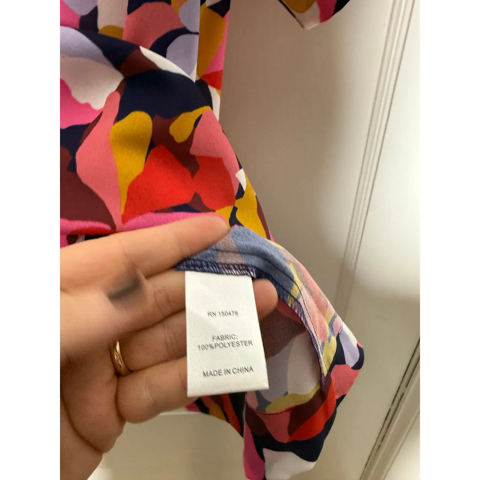 Crosby by Mollie Burch Red Purple Colorful Preppy Boxy Short Sleeve Blouse XS - Image 5