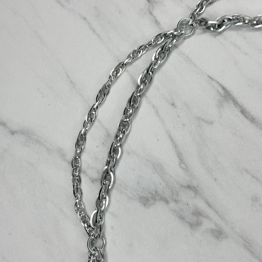Womens Silver Double Chain Belt Small (S) Medium (M) Draped Y2K Style ✨ - Image 7