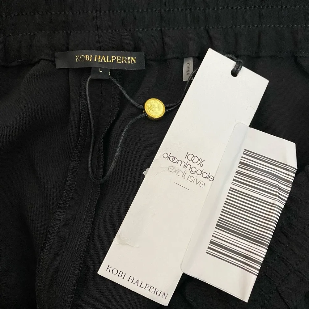 Kobi Halperin Saige Rhinestone Embellished Cropped Pants in Black Size Large NWT - Image 8