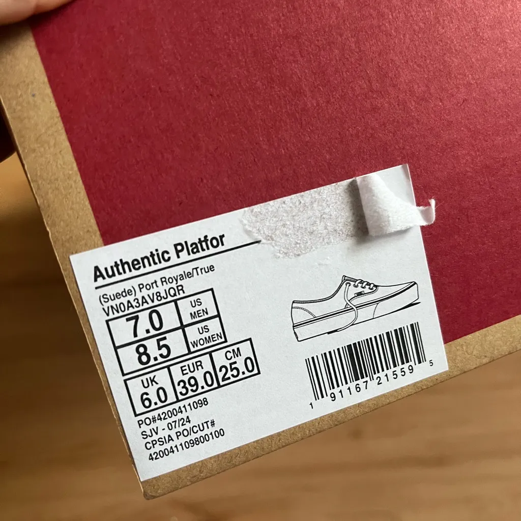 Vans Authentic Platform 'Port Royale' Suede Women 8.5 US  Mens 7.0 US - Image 11