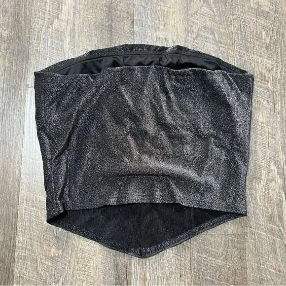 2000s Y2k Sparkle Black Gray Handkerchief Tube Top Womens Size Small‎ - Image 4