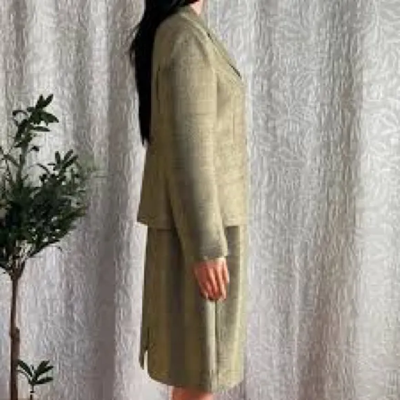 Vintage Le Suit Gold SKIRT Tailored Professional Style Suit skirt only Size 8 - Image 2