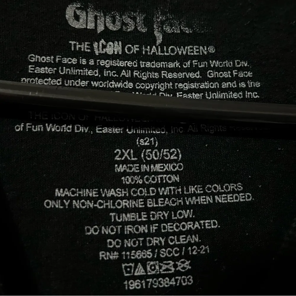 Halloween Scream Ghost Face Black Tshirt 2XL women’s Size 2X - Image 2