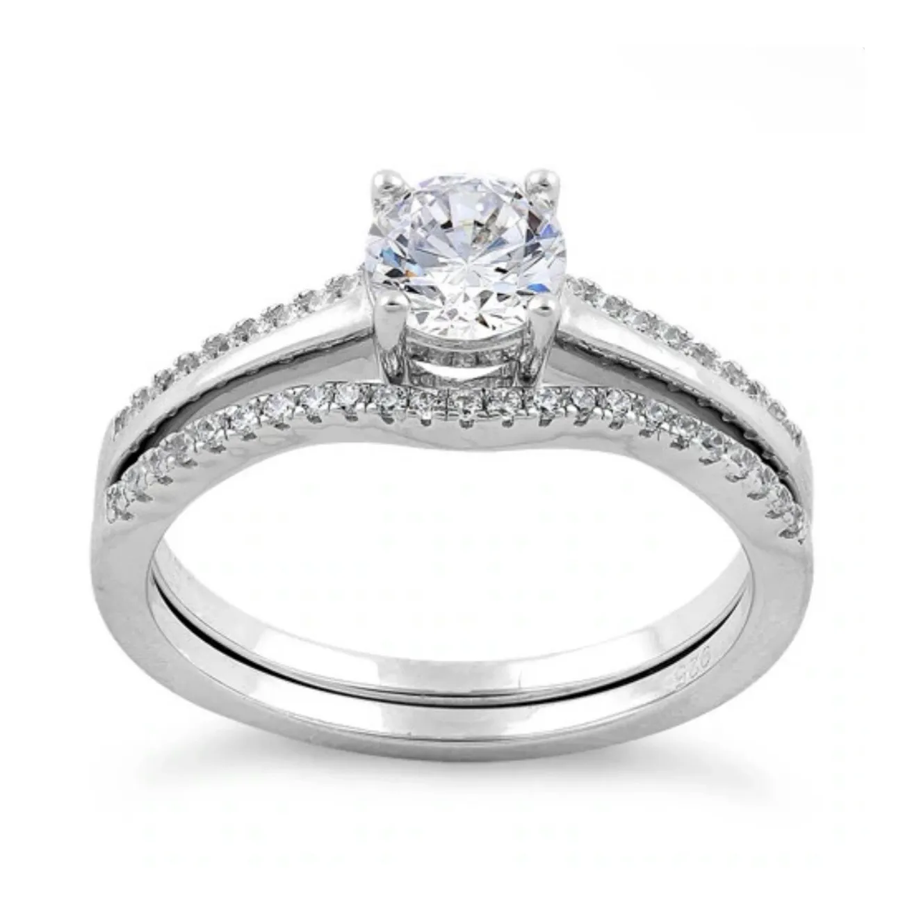 SIZE 8 925  Engagement Set CZ Ring - Image 2