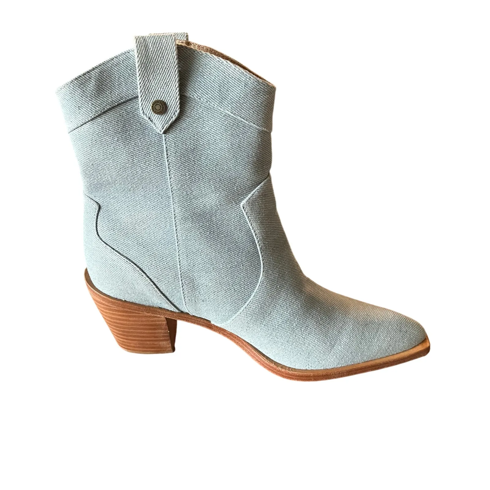 7 For All Mankind‎ Women's 7 Denim Blue Western Cowboy Ankle Boots Festival - Image 4