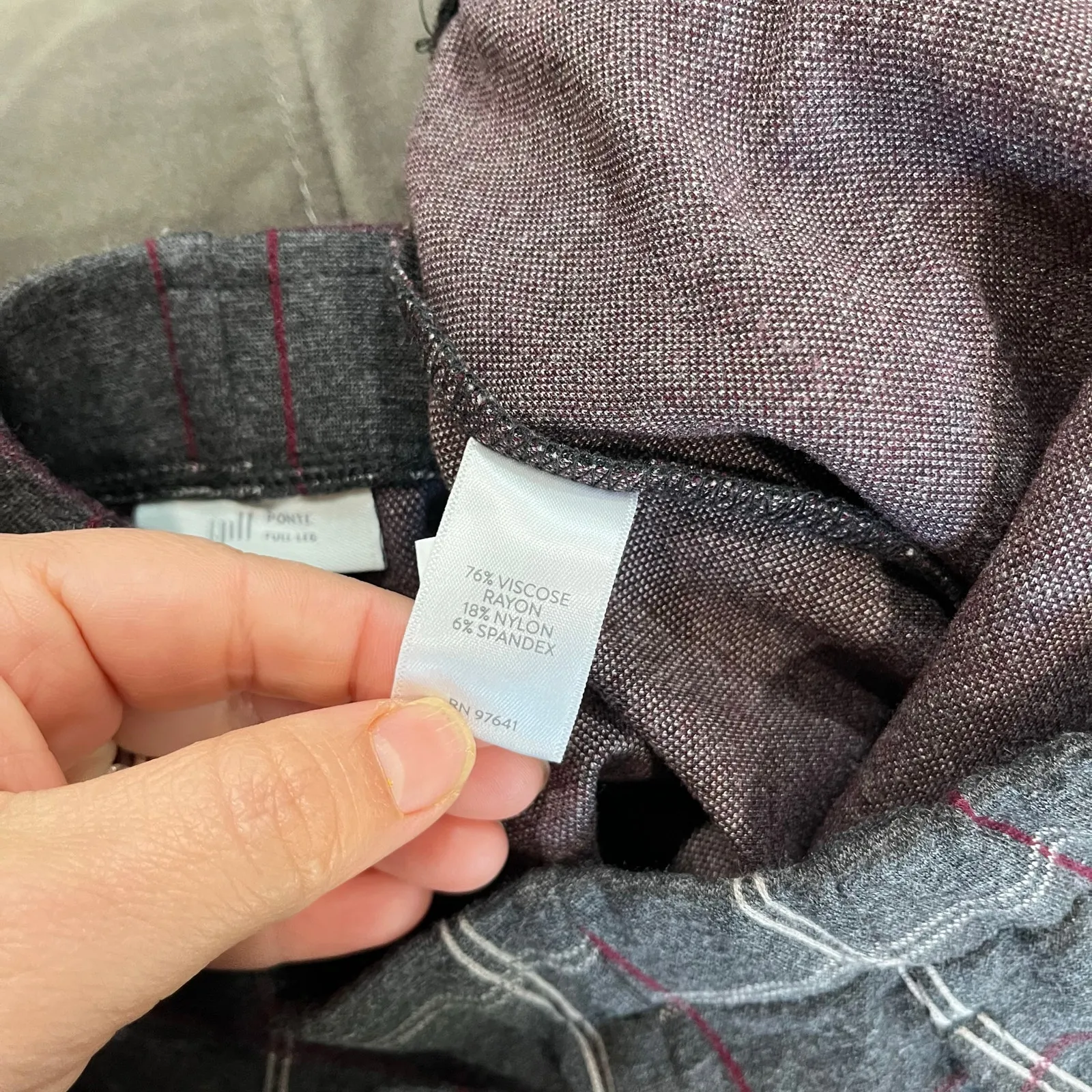 J. Jill Ponte Pants Gray Plaid Straight Leg Trousers Petite XS Career Office Size undefined - Image 8