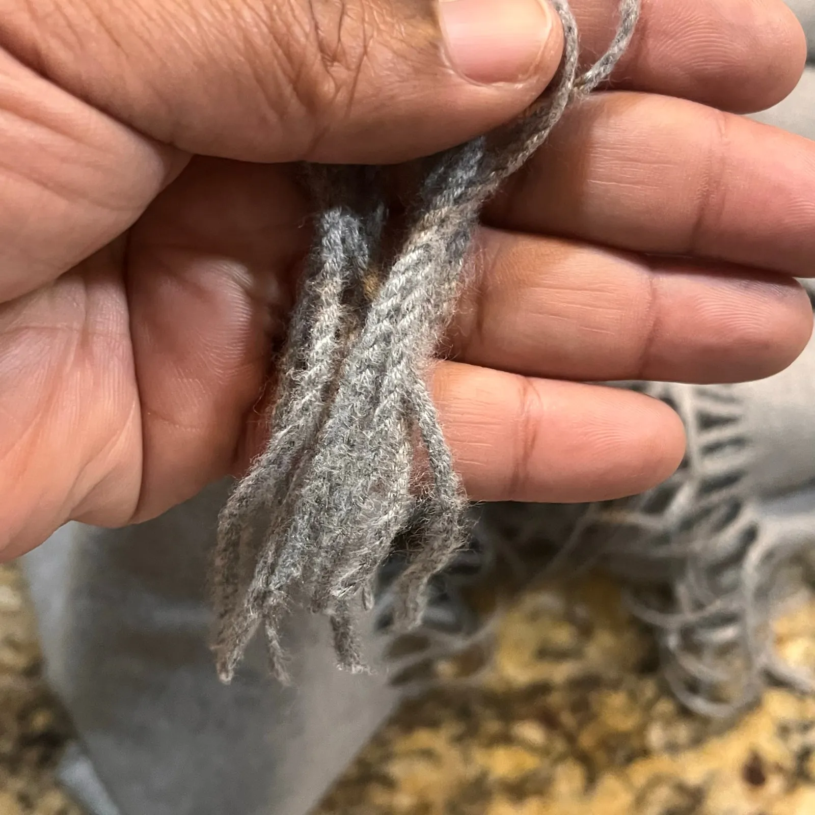 Halara Knit Fringe‎ Gray Scarf Soft Long Winter Basic - Image 4