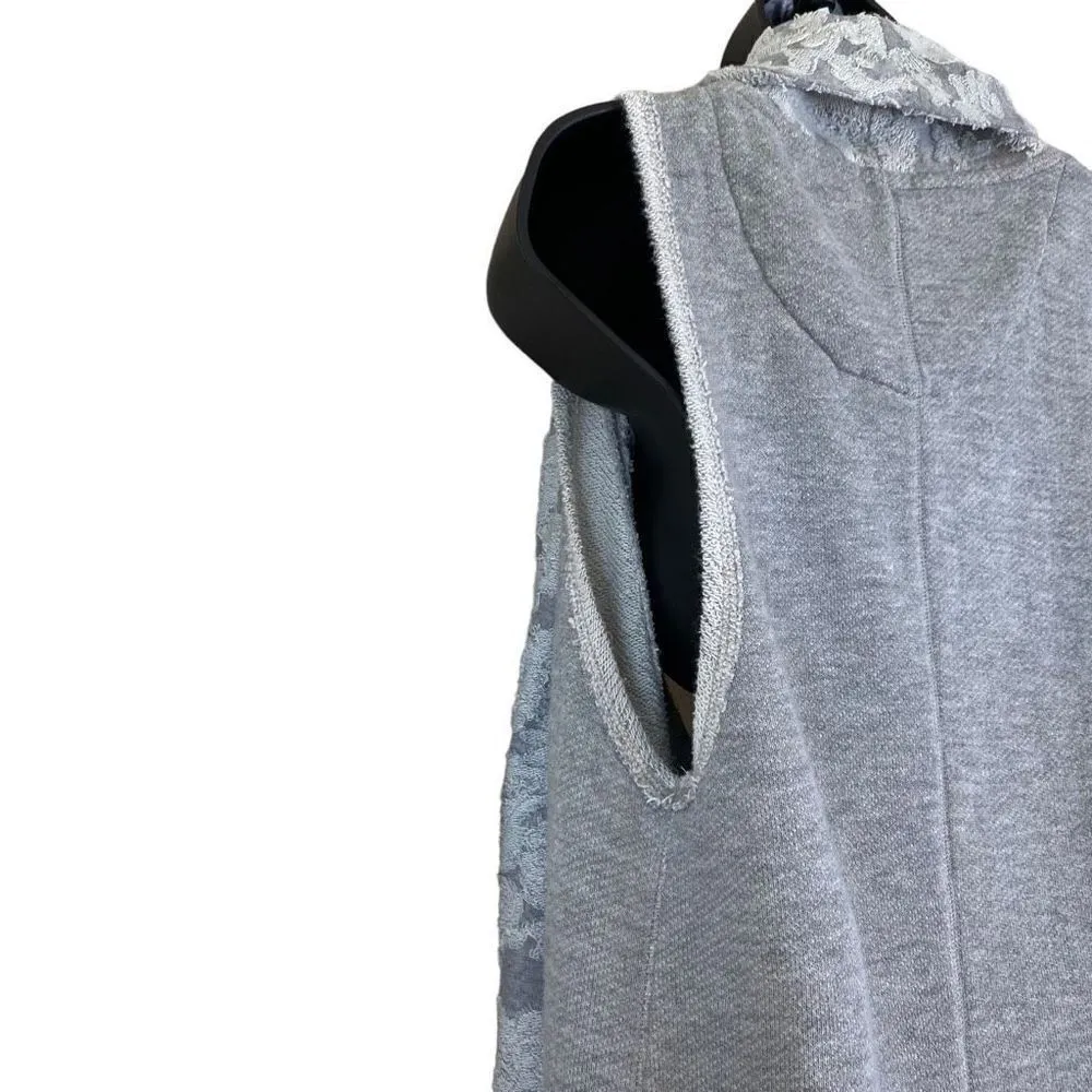 Anthropologie Saturday Sunday Terry Jaquard Sleeveless Wrap Style Cardigan Sweat - Image 7