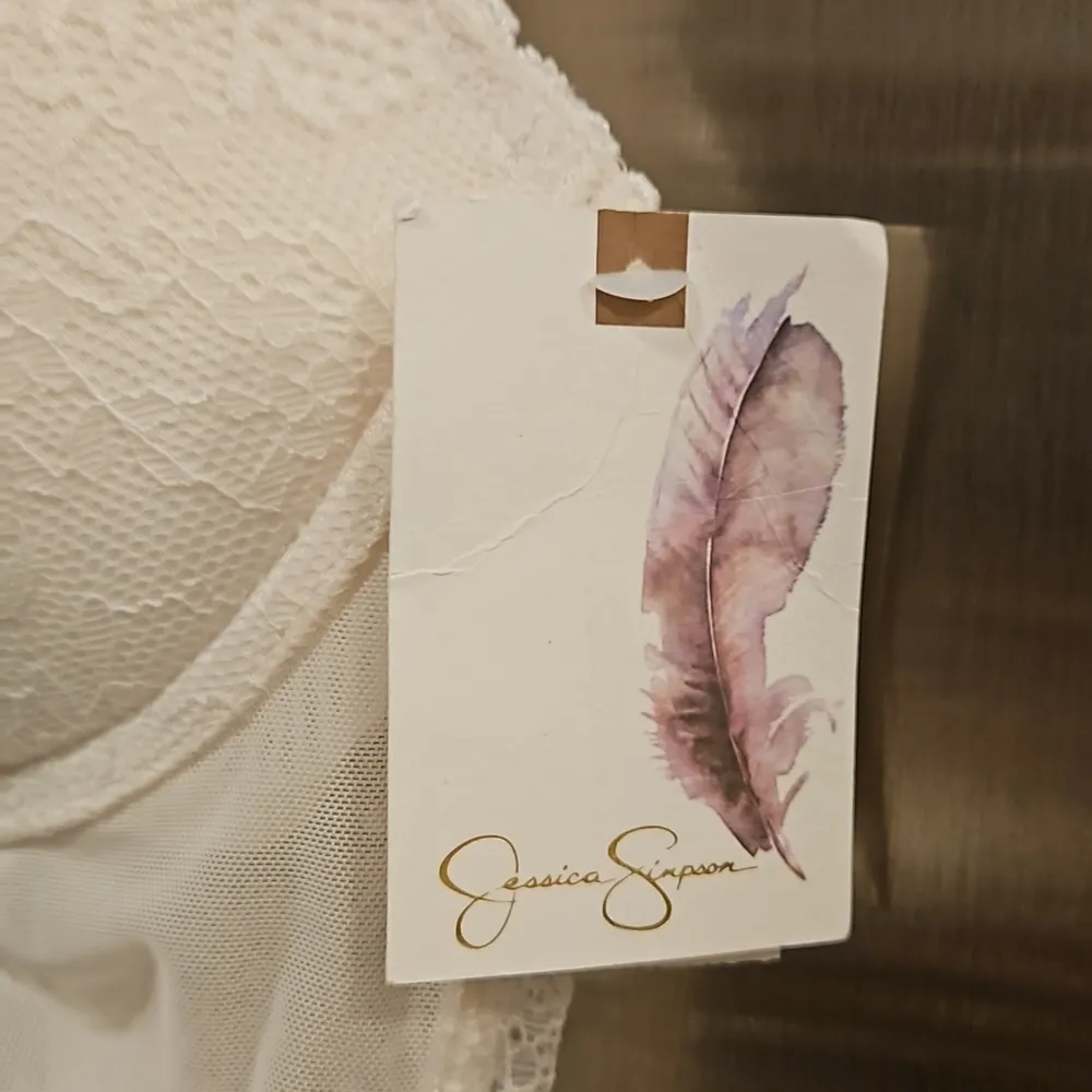 💕JESSICA SIMPSON💕 Flirty Corset Bra with Light Push Up Cups ~ White 36B NWT - Image 8