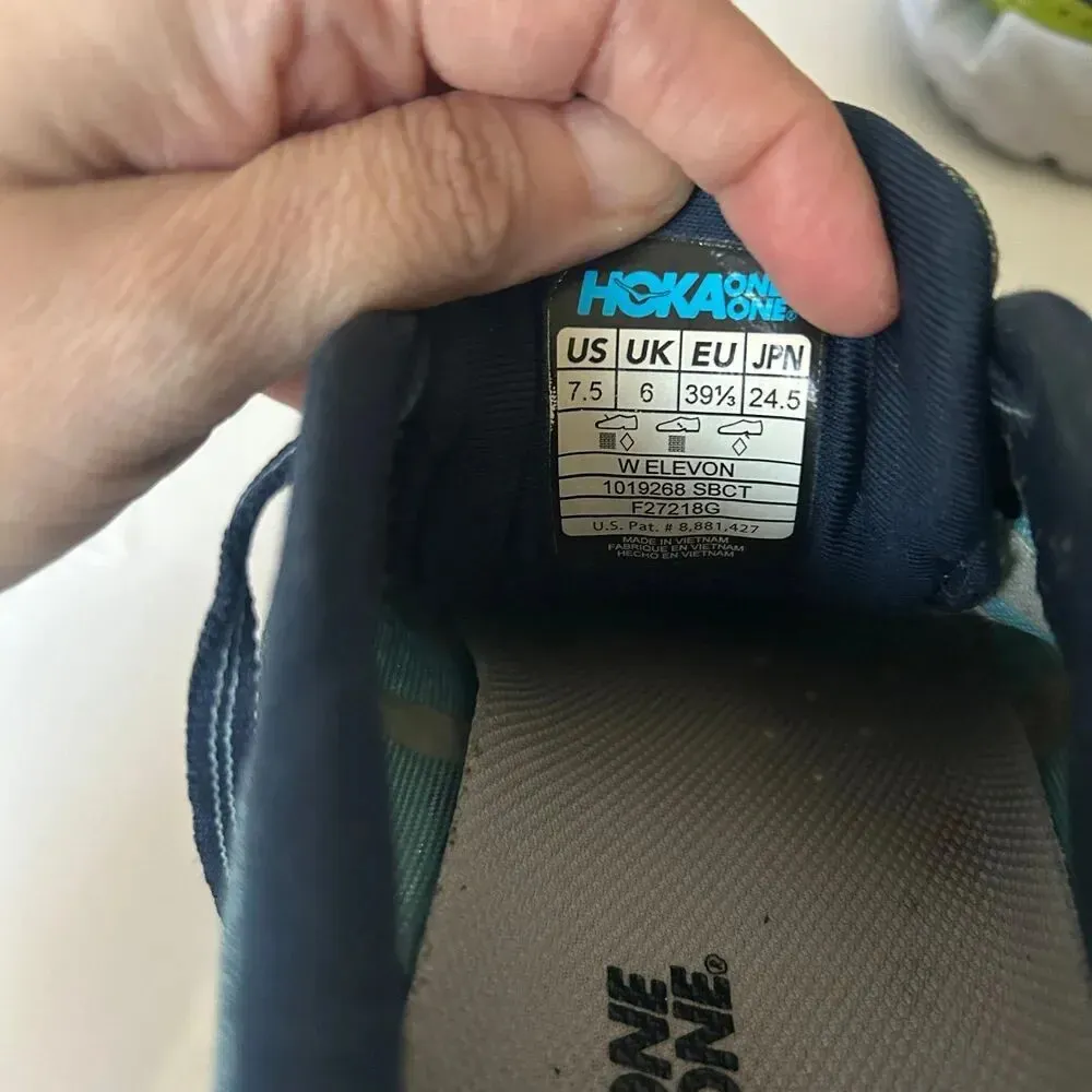 Hoka One One Elevon Shoes Women 7.5 Blue Running Pro Fly Sneakers Training Run - Image 6