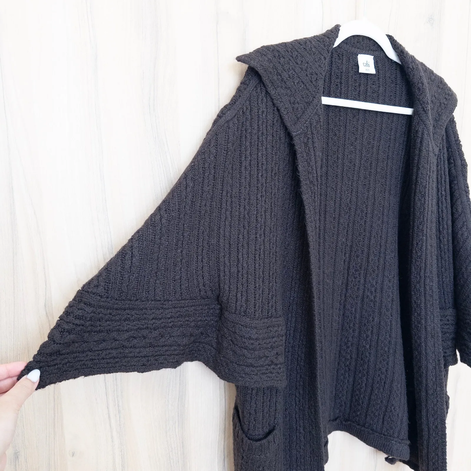 Cabi Womens Chunk Cable Knit Cardigan Size XS/S Brown Cozy Quiet Luxury Capsule - Image 5