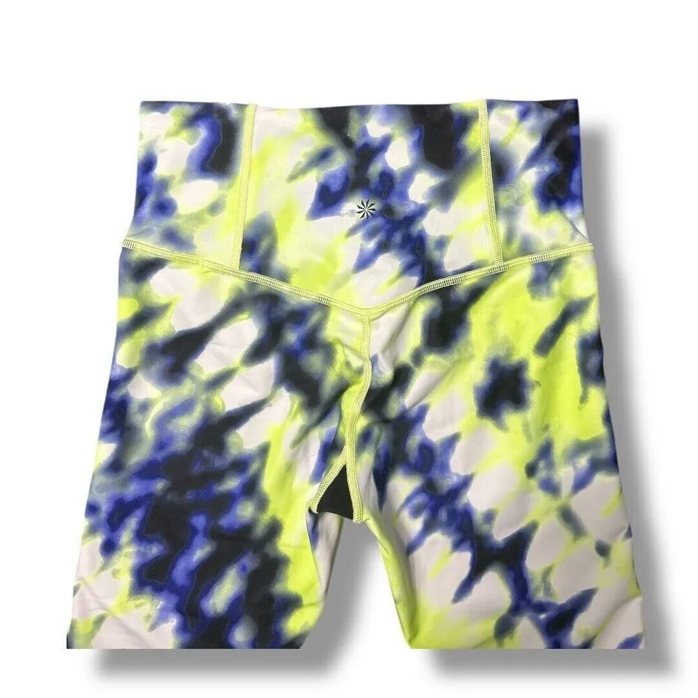 Athleta SP Elation Leggings Tie-Dye Neon Blue Cobalt 7/8 Petite High Rise Yoga - Image 6