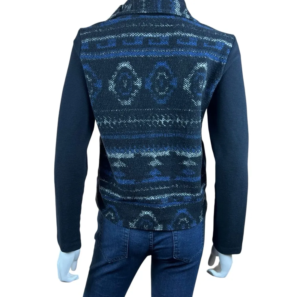 Dolan Anthropologie Aztec Print Moto Sweater Jacket - Image 7