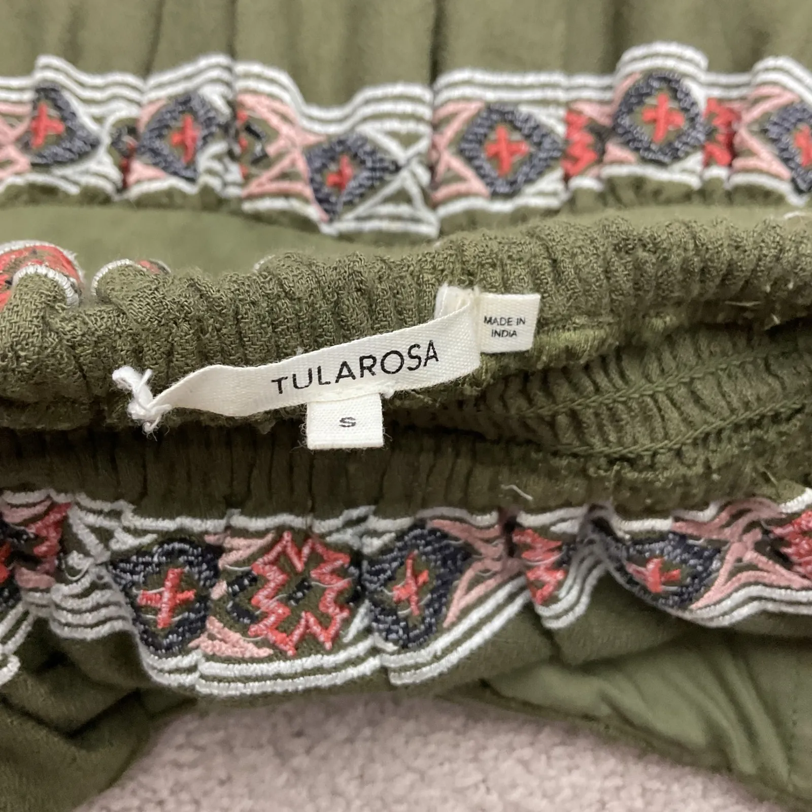 Tularosa Maddie Embroidered Ruffle Bandeau Top Small - Image 4