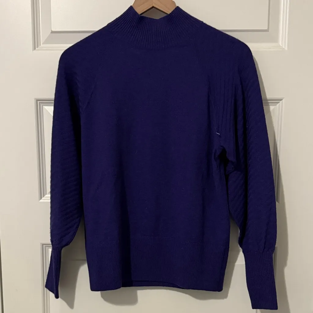 Loft  Deep Blue Knit Sweater New Size S - Image 2