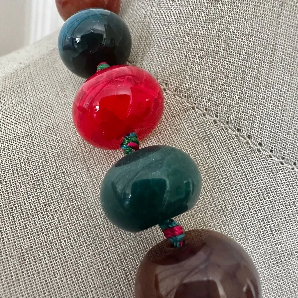 Lucas Lamenth LUC Multicolor Dyed Agate Statement Necklace with Sterling Clasp - Image 6