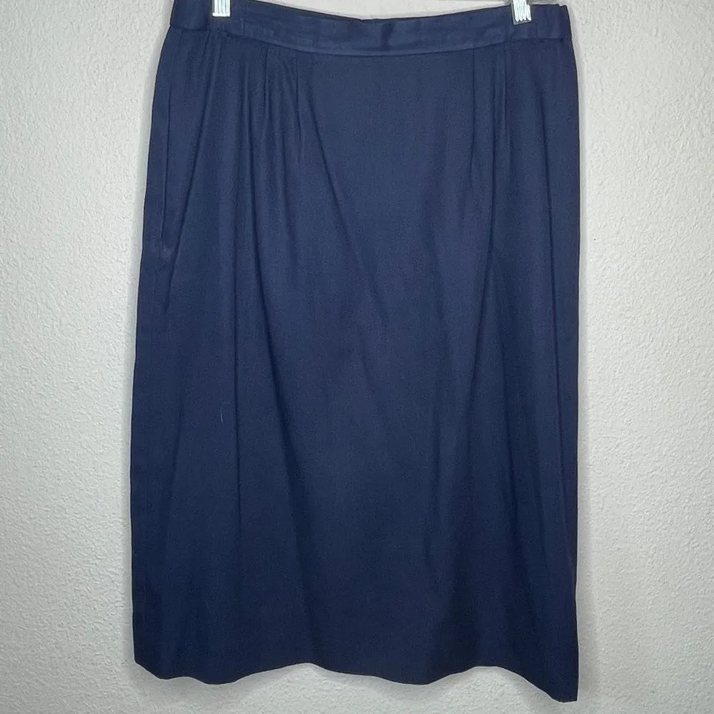 Vintage Domino Skirt Navy‎ Blue Size 12 - Image 3