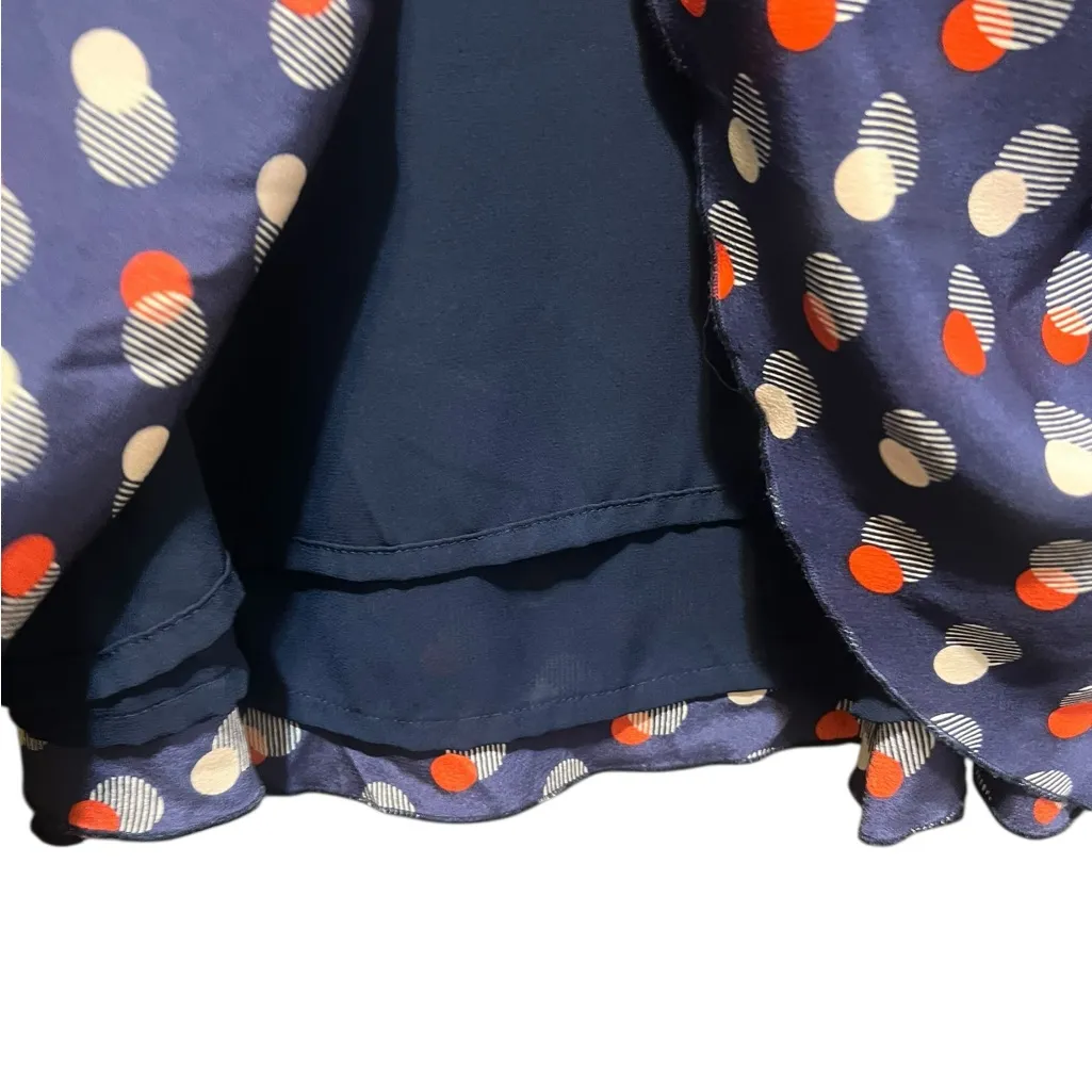 KATE SPADE Blue 'Holland' Silk Polka Dot Skirt Size 12 - Image 8
